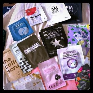Bundle of facial masks cleansers and serum